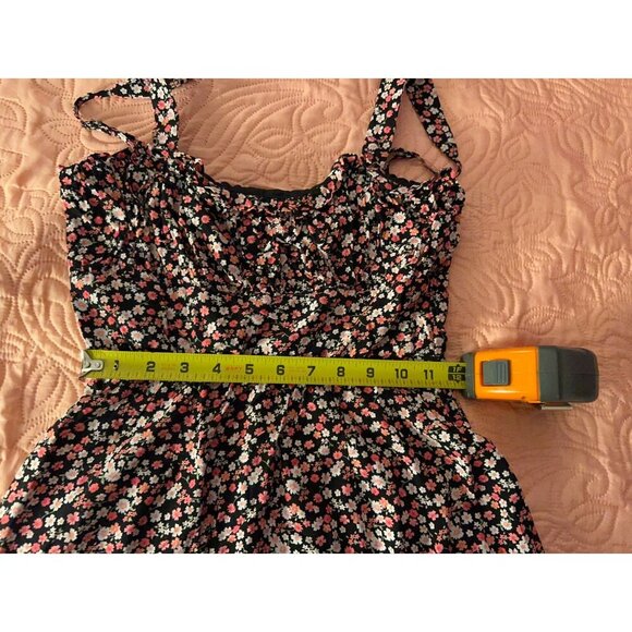 Row A Floral Multicolored/Mini dress M smock stretch back - Picture 11 of 15